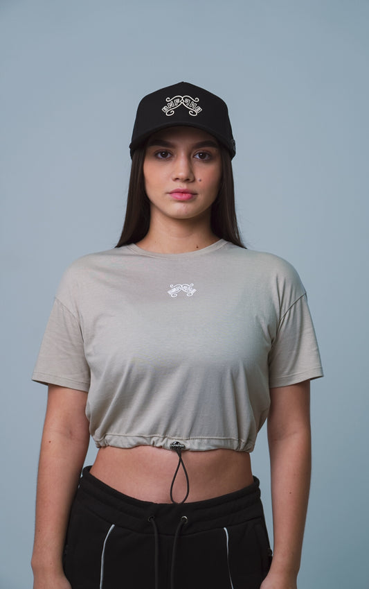 Crop Top Nocturnal Activity BBGIRL2 Beige