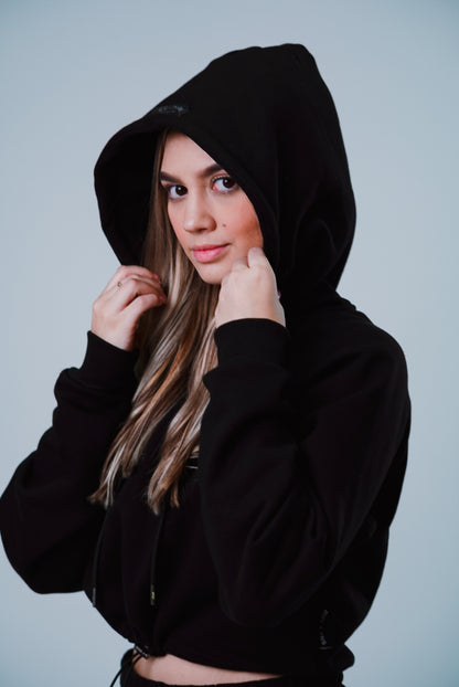 Cropped Hoodie BBBLUE Disciples Insignia-NG Negro