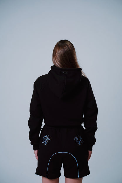 Cropped Hoodie BBBLUE Disciples Insignia-NG Negro